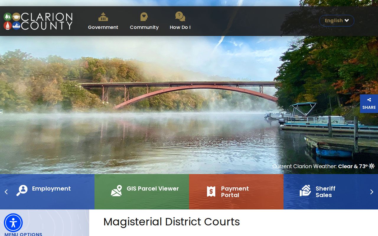 Clarion County Magisterial District Court directory