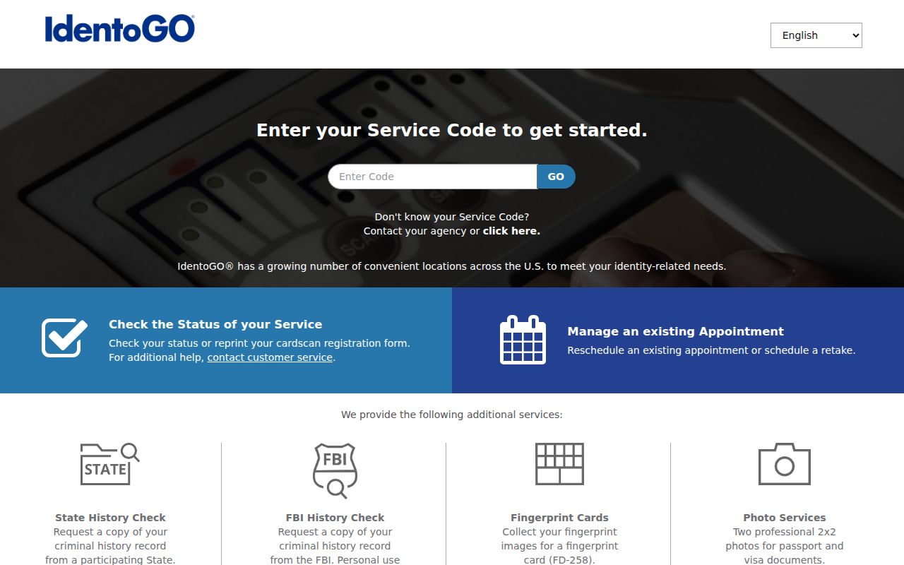 Clarion County criminal history fingerprint enrollment through IdentoGO